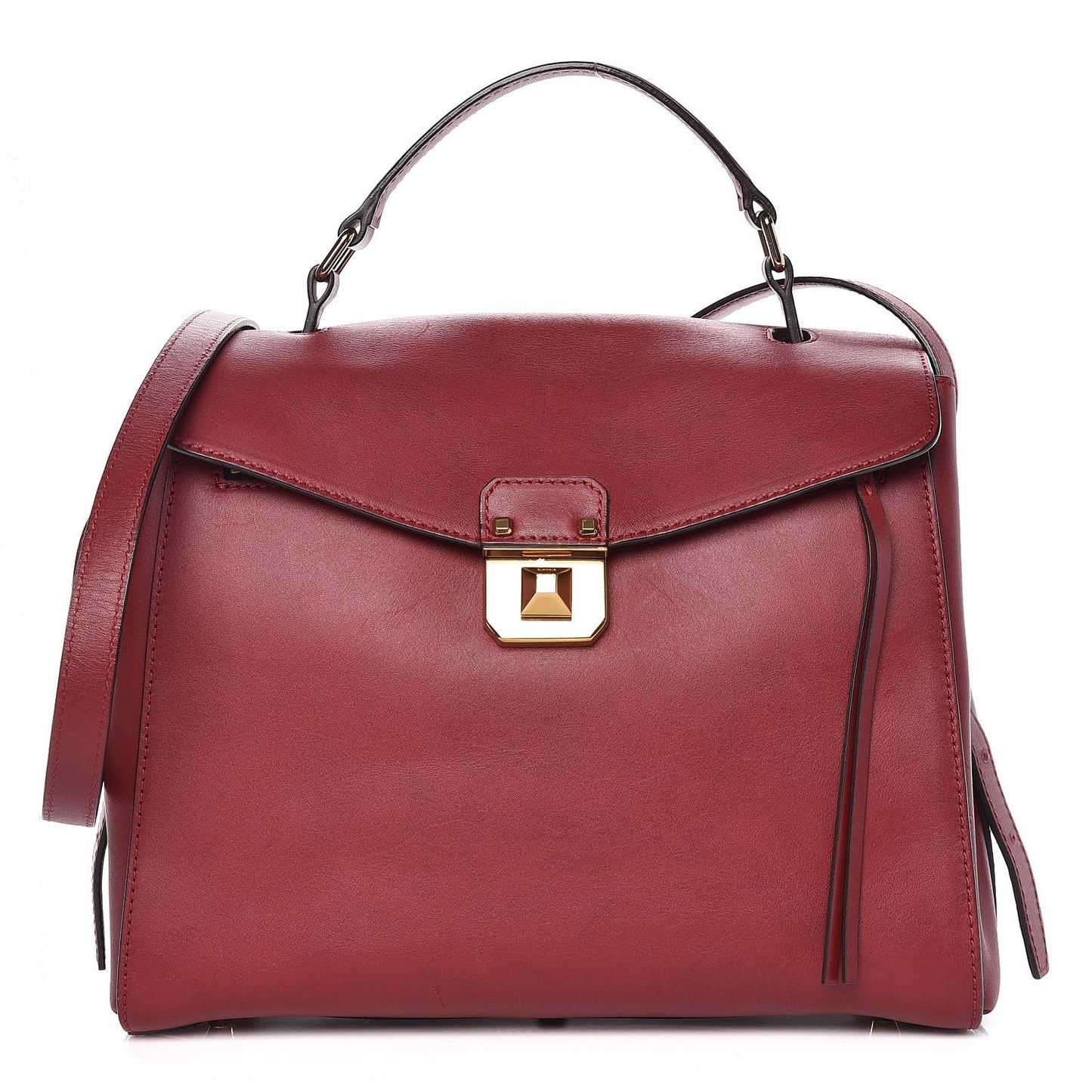Calfskin Top Handle Satchel Red