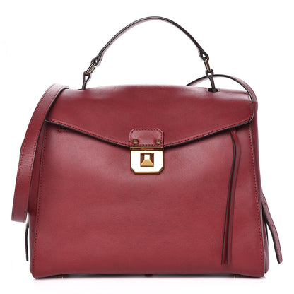 MCM Calfskin Top Handle Satchel Red 1 of 16