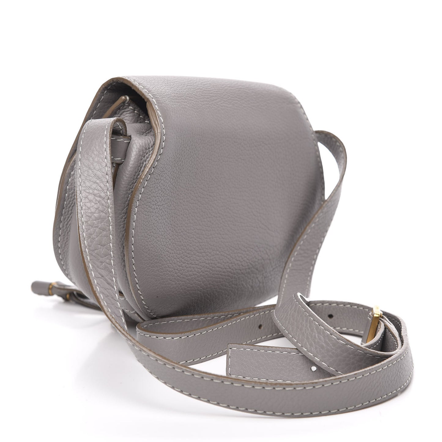Calfskin Mini Marcie Round Crossbody Bag Cashmere Grey