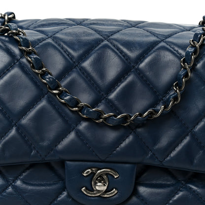 Chanel Glazed Calfskin Quilted Medium Coco Soft Flap Navy 9 of 11