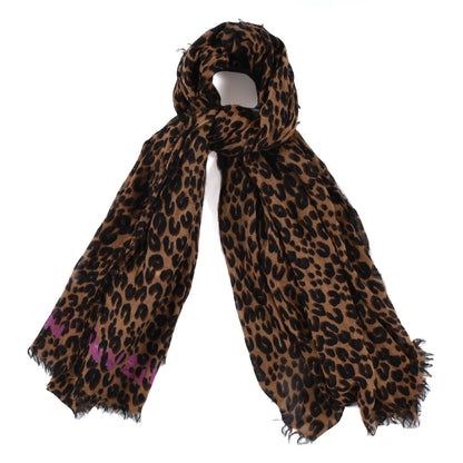 Louis Vuitton Cashmere Silk Leopard Etole Stole Marron 1 of 5