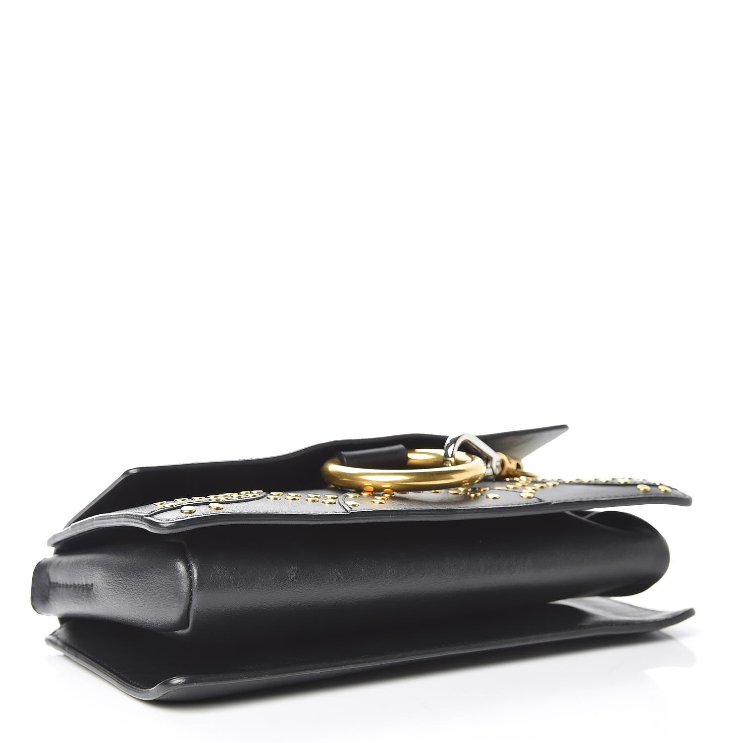 Chloe Suede Calfskin Studded Small Faye Shoulder Bag Black 4 of 10