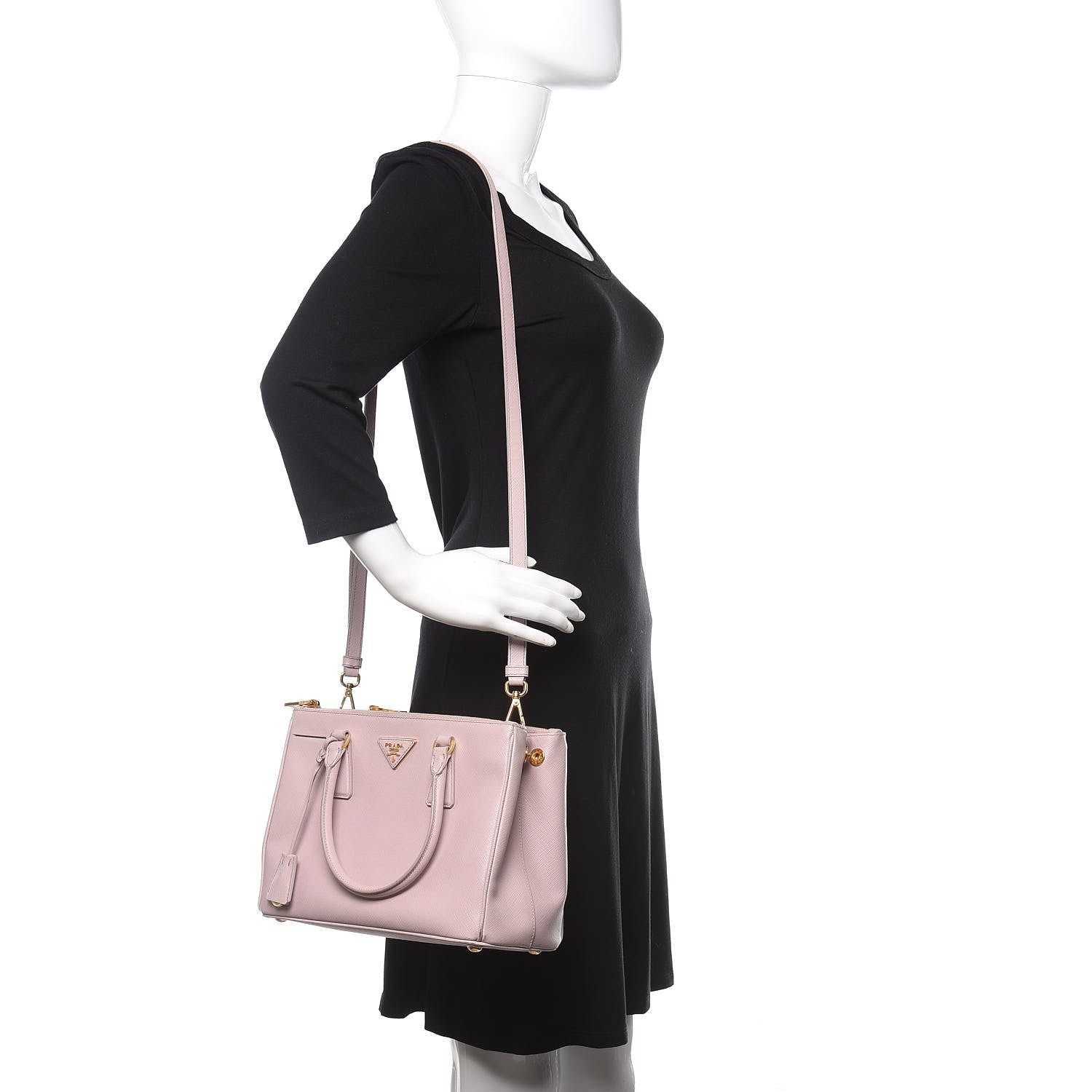 Prada Saffiano Small Galleria Double Zip Tote Mughetto 2 of 20