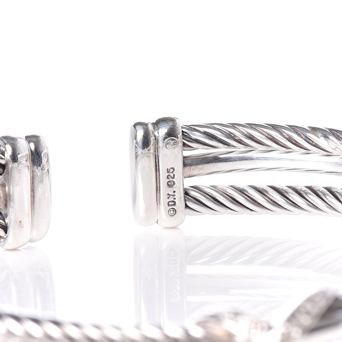 Sterling Silver Diamond 7mm X Crossover Cuff