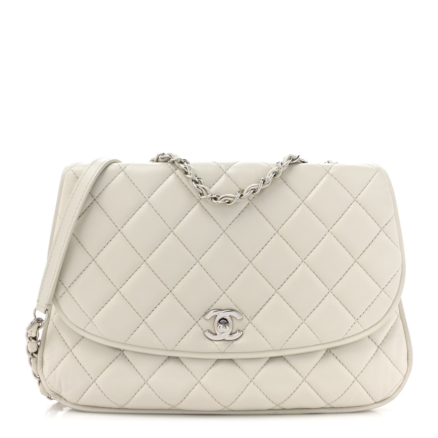 Chanel Lambskin Quilted 2 Pocket Messenger Flap White 1 of 20