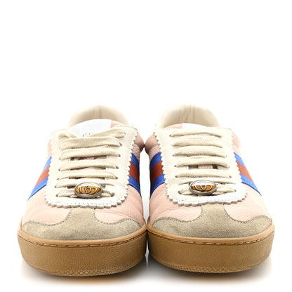 Gucci Calfskin Suede Web Womens G74 Sneakers 37 Oatmeal Soft Rose 3 of 10