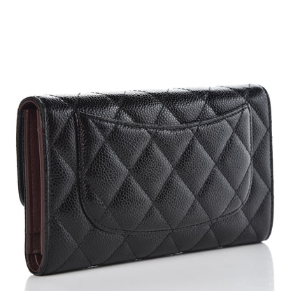 Chanel Caviar Quilted Long Flap Wallet Black 3 of 7