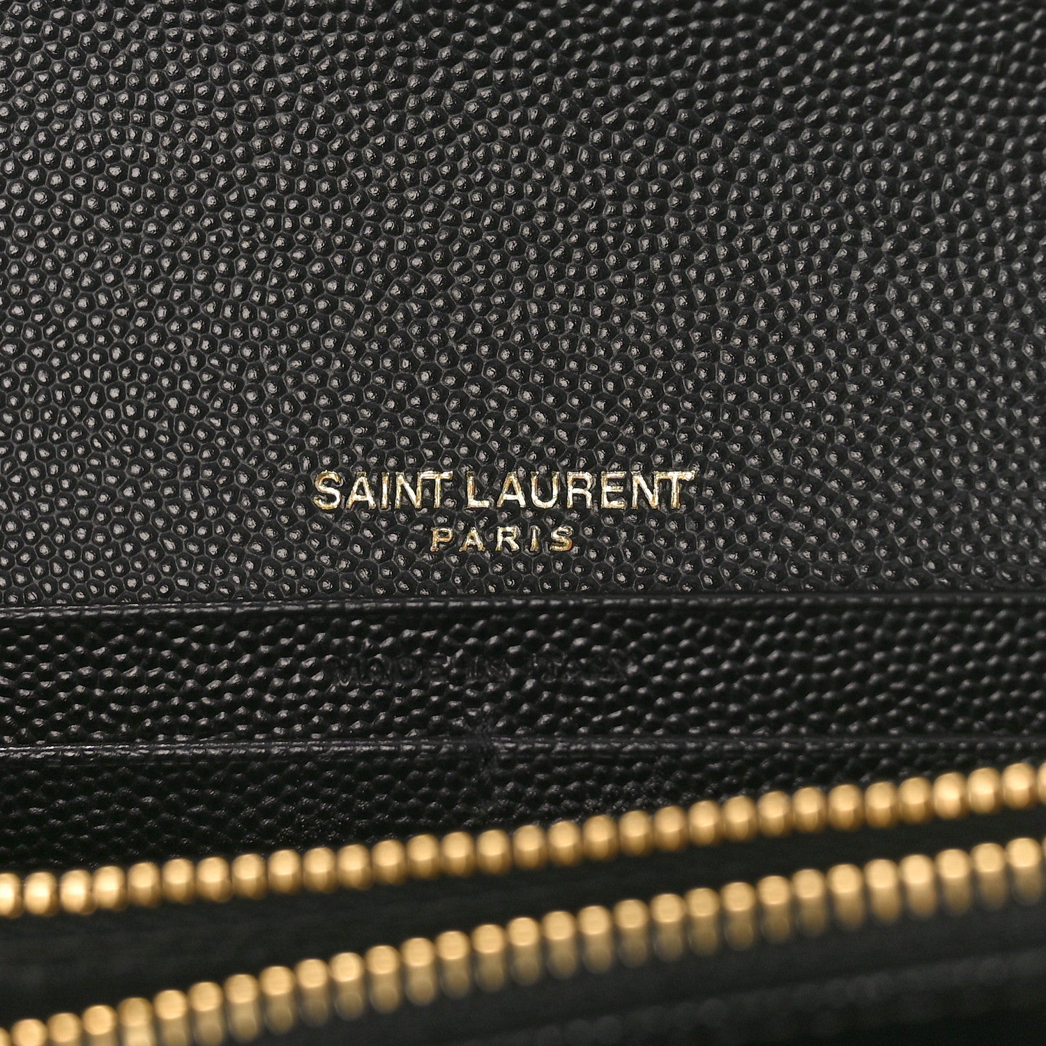 Saint Laurent Grain De Poudre Matelasse Chevron Monogram Flap Wallet Black 6 of 8