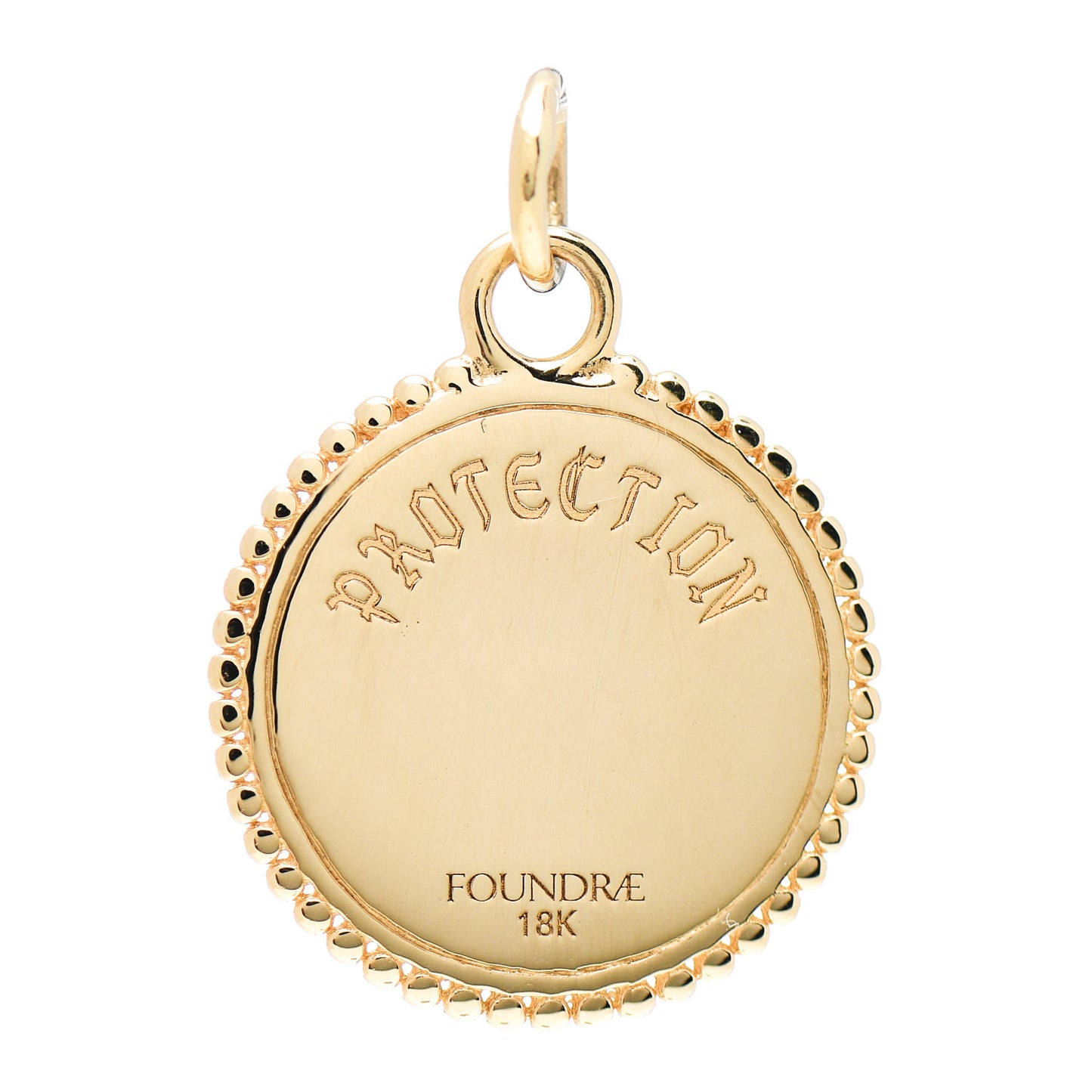 18K Yellow Gold Diamond Baby Protection Medallion Pendant
