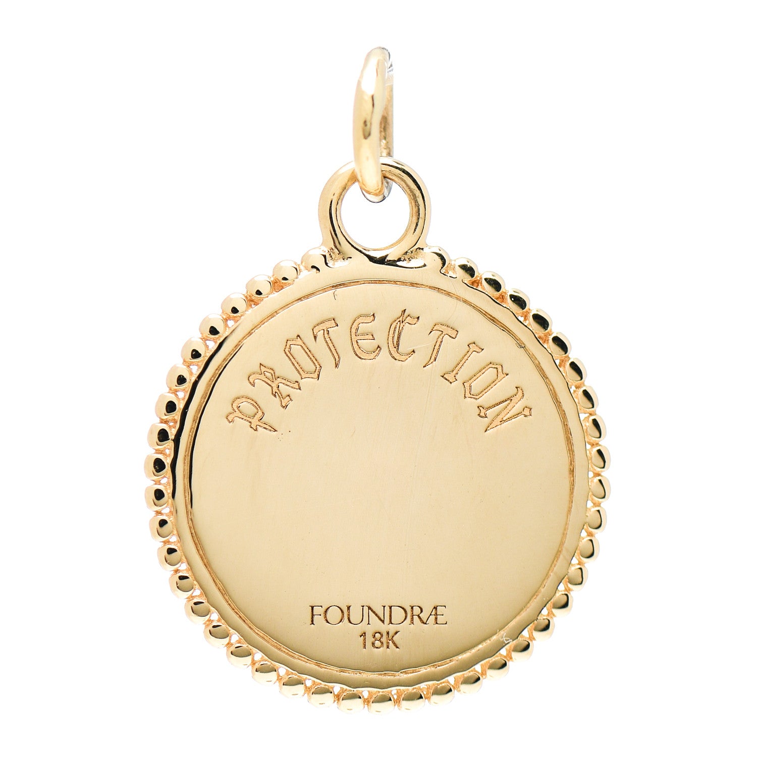 Foundrae 18K Yellow Gold Diamond Baby Protection Medallion Pendant 3 of 3