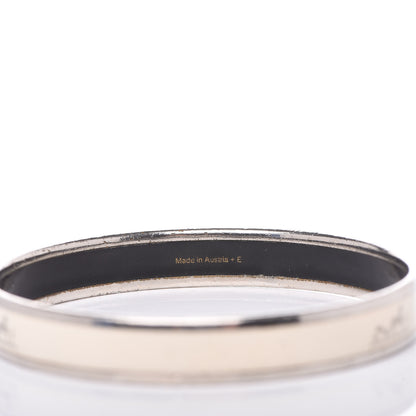 Hermes Enamel Printed Narrow Caleche Bracelet 65 White 5 of 6