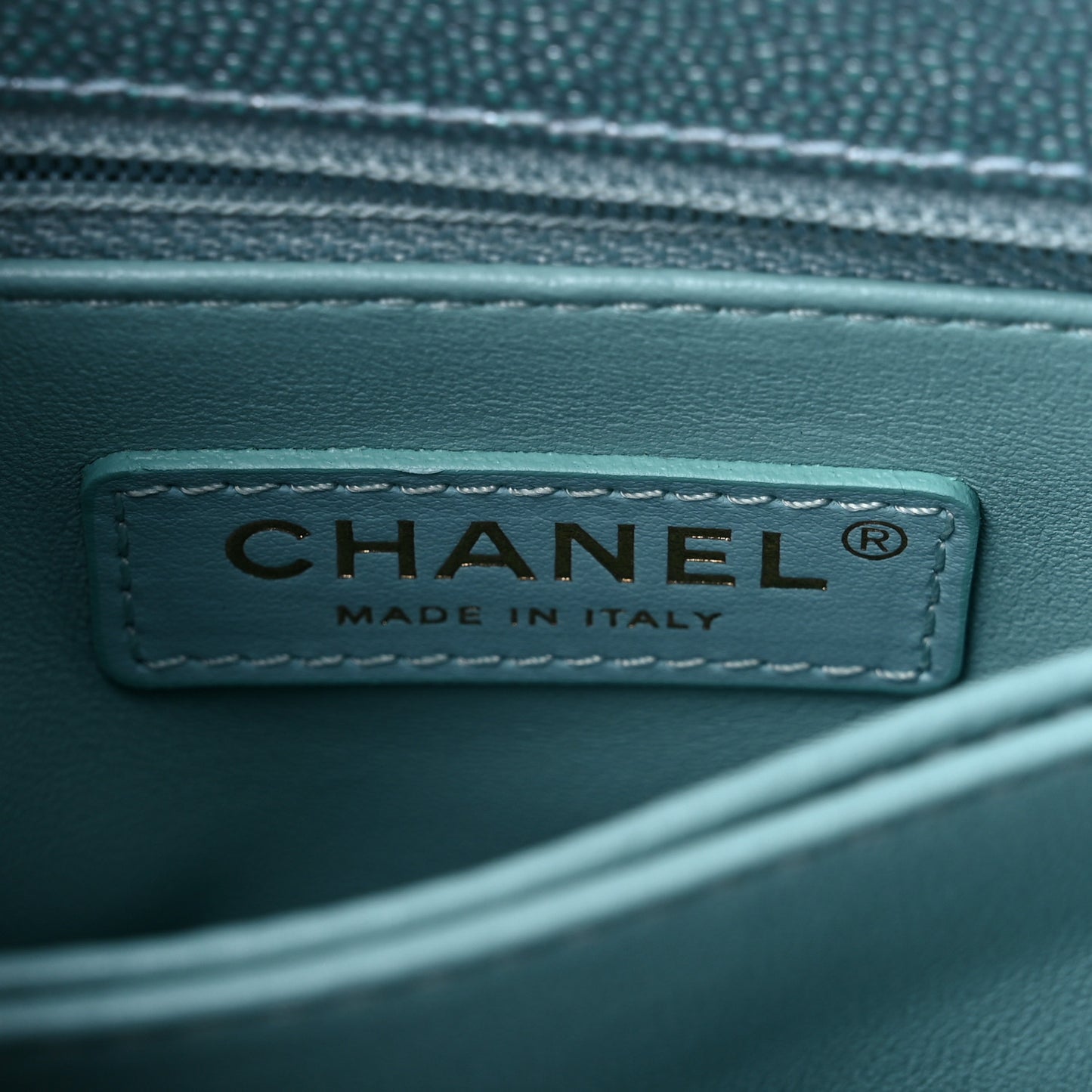 Metallic Caviar Quilted Extra Mini Coco Handle Flap Light Blue