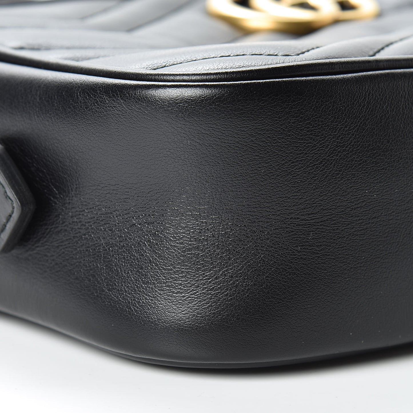 Calfskin Matelasse Mini GG Marmont Chain Shoulder Bag Black