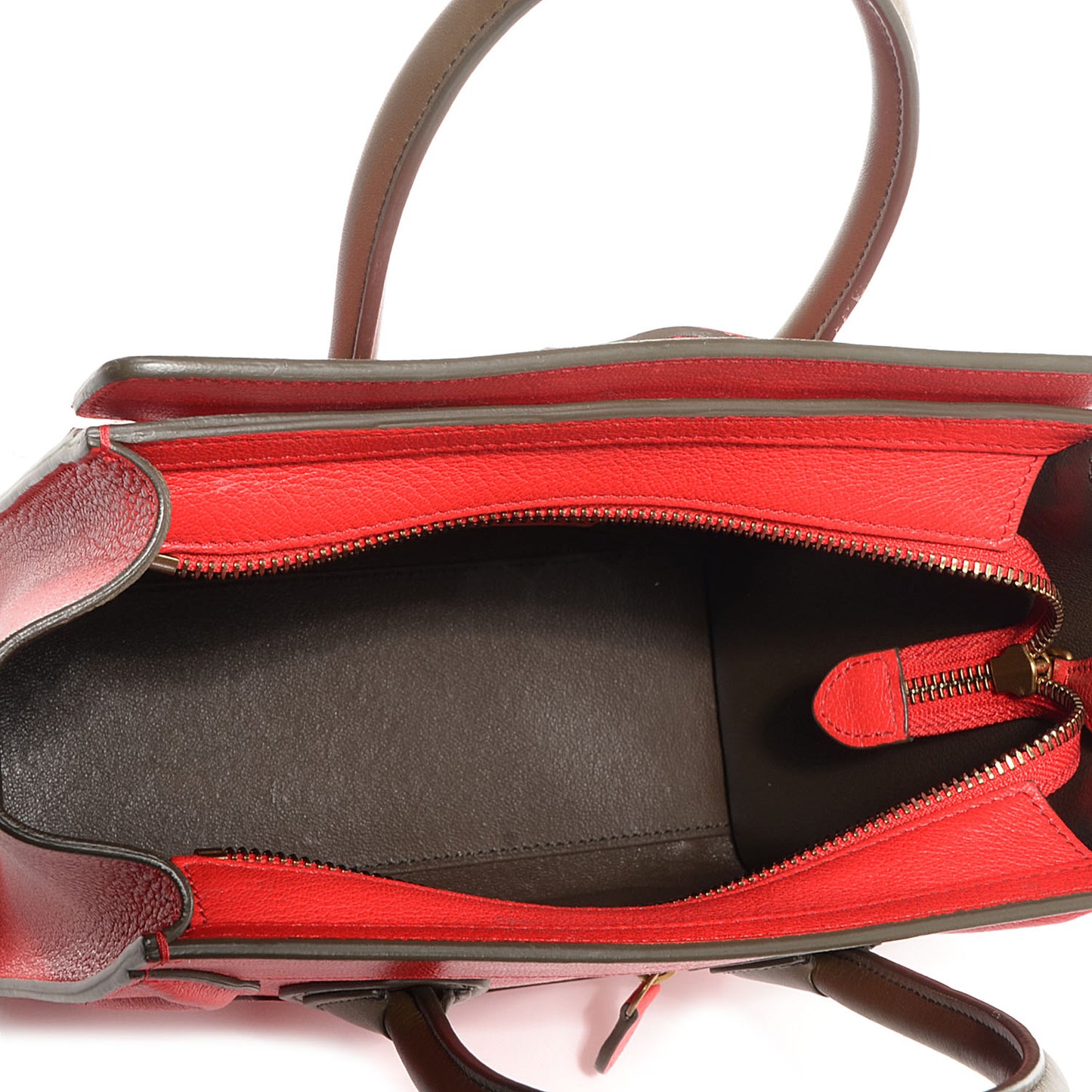 Goatskin Nano Bi-Color Luggage Red