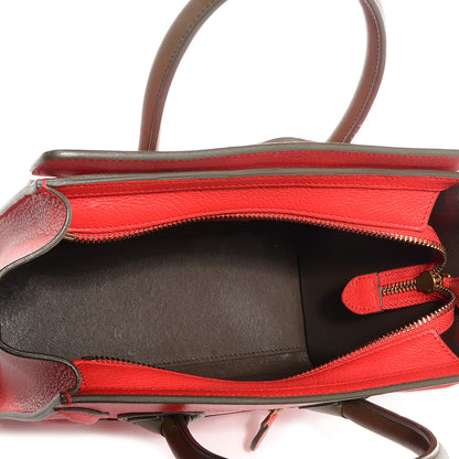 Celine Goatskin Nano Bi-Color Luggage Red 5 of 9