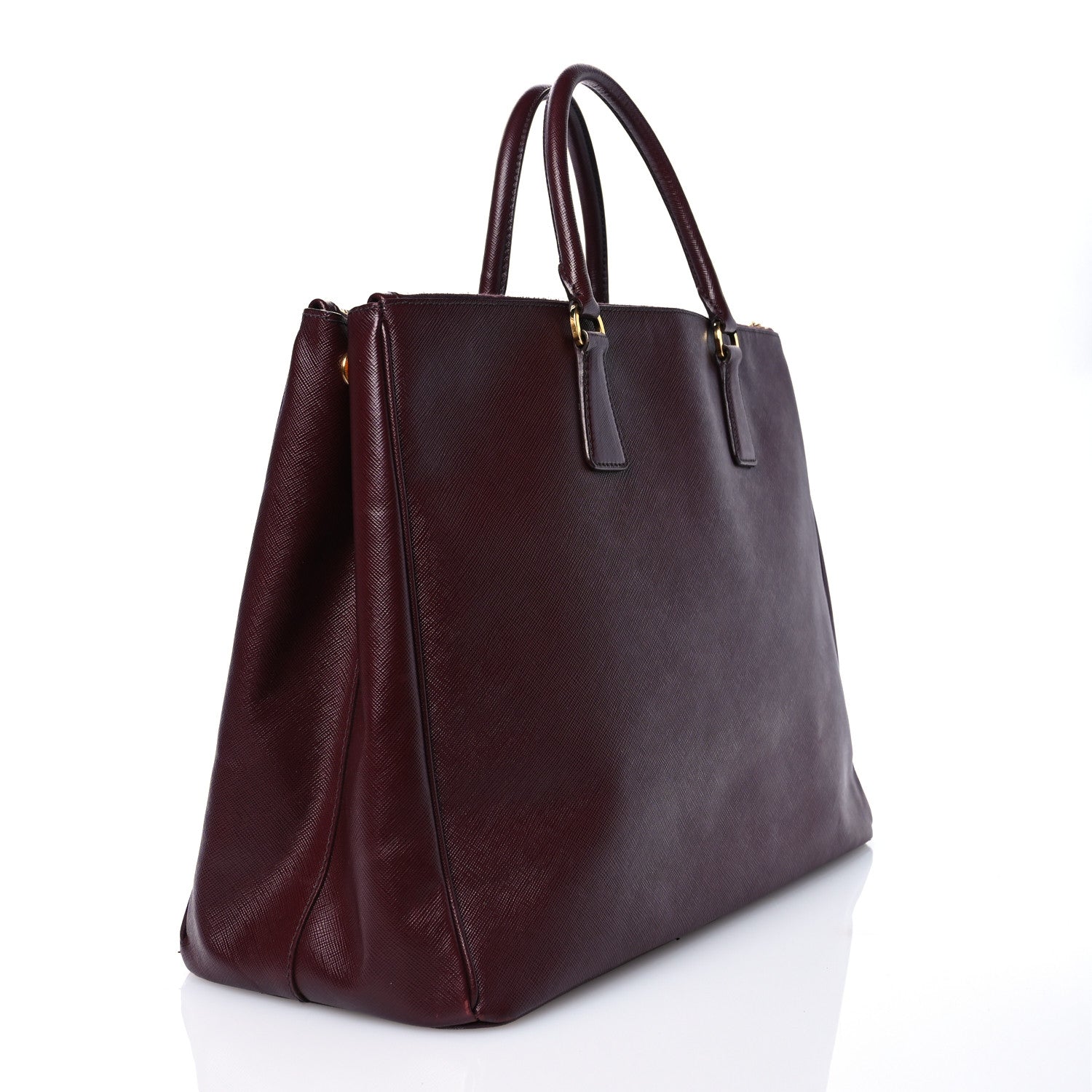 Prada Saffiano Lux Extra Large Galleria Double Zip Tote Cherry 2 of 17