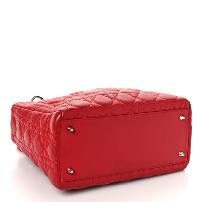 Christian Dior Lambskin Cannage Medium Lady Dior Red 4 of 9