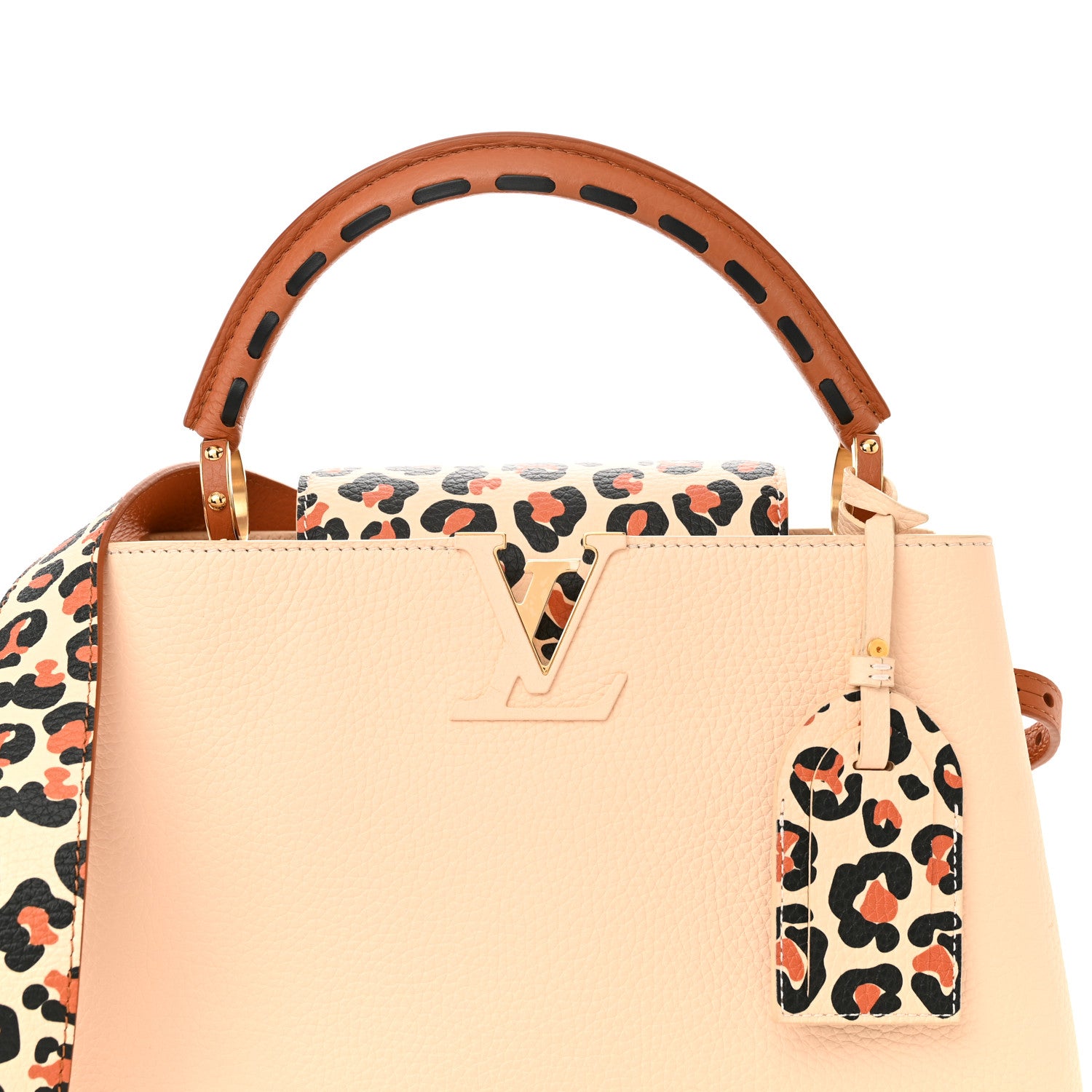 Louis Vuitton Taurillon Wild At Heart Capucines PM Creme Multicolor 7 of 10
