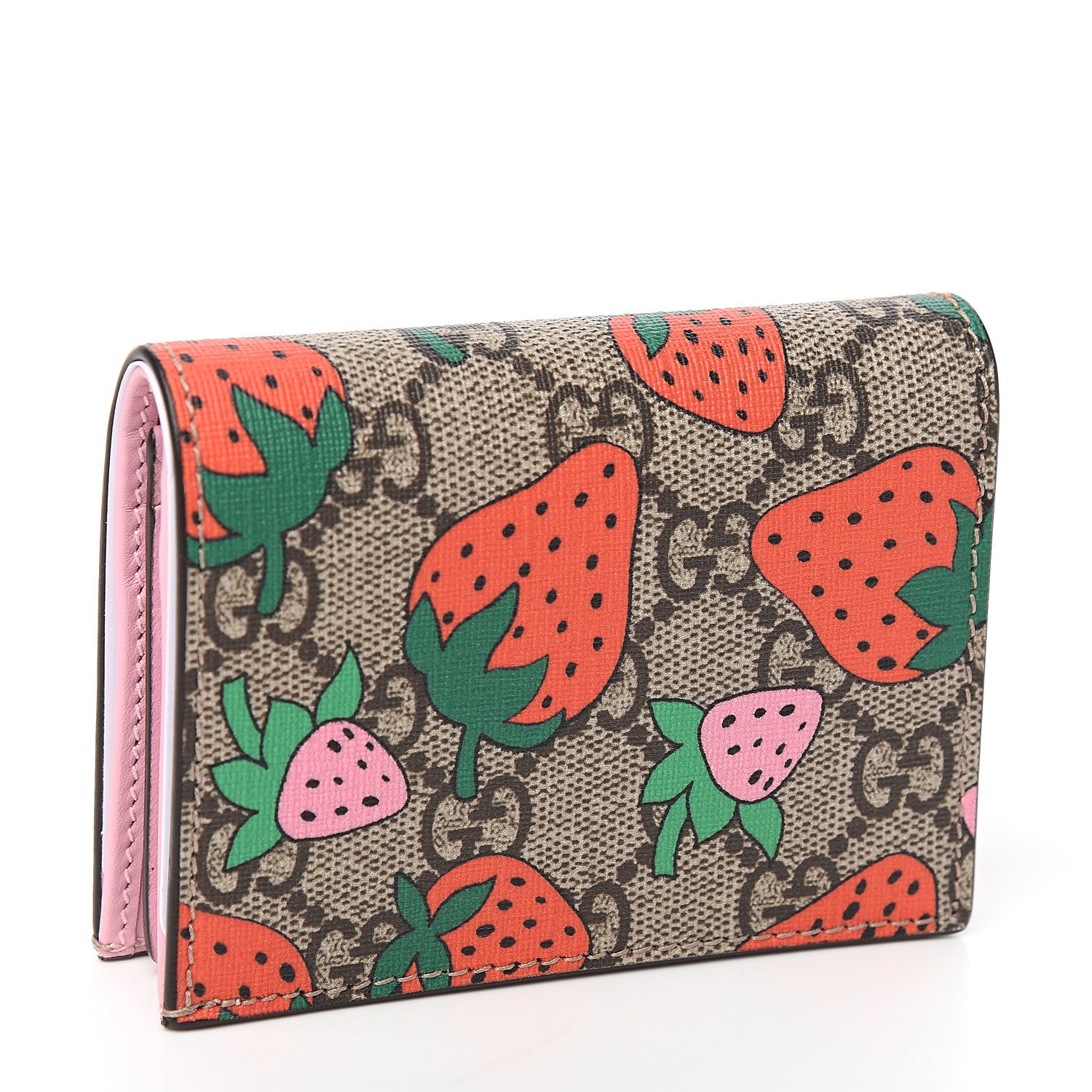 Gucci GG Supreme Monogram Strawberry Card Case 2 of 6