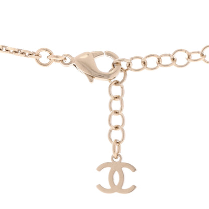 Chanel Metal Crystal Logo Necklace Gold 5 of 6