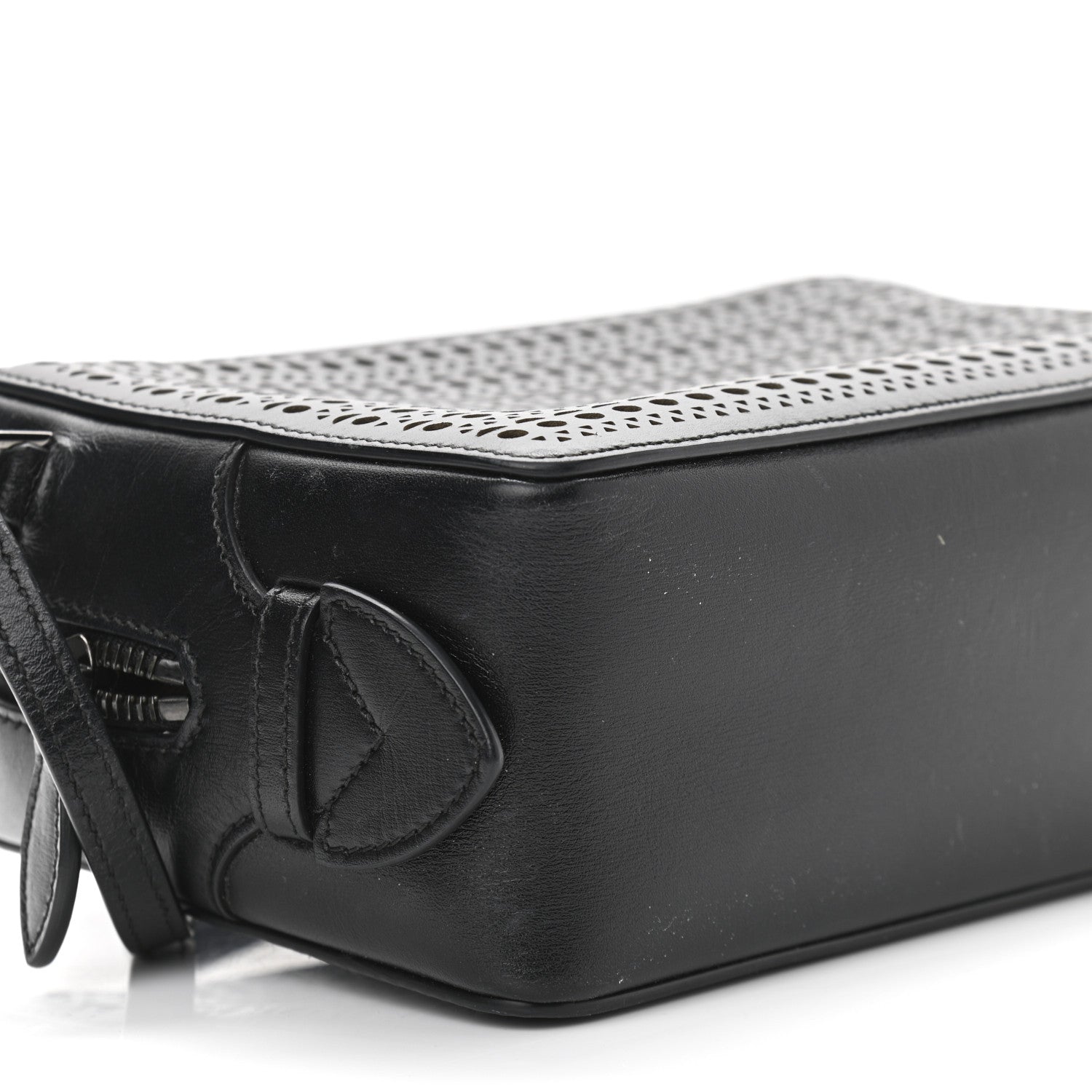 Alaia Calfskin Laser Cut Camera Bag Black 8 of 9