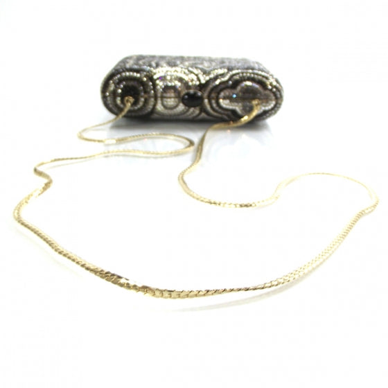 Judith Leiber Swarovski Crystal Paisley Minaudiere Clutch Gold 5 of 7