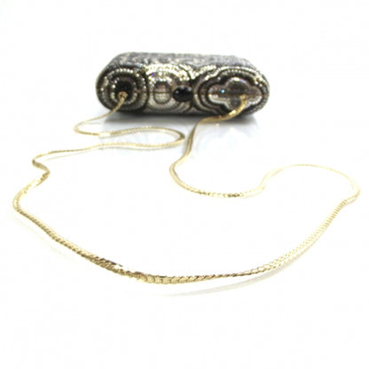 Judith Leiber Swarovski Crystal Paisley Minaudiere Clutch Gold 5 of 7