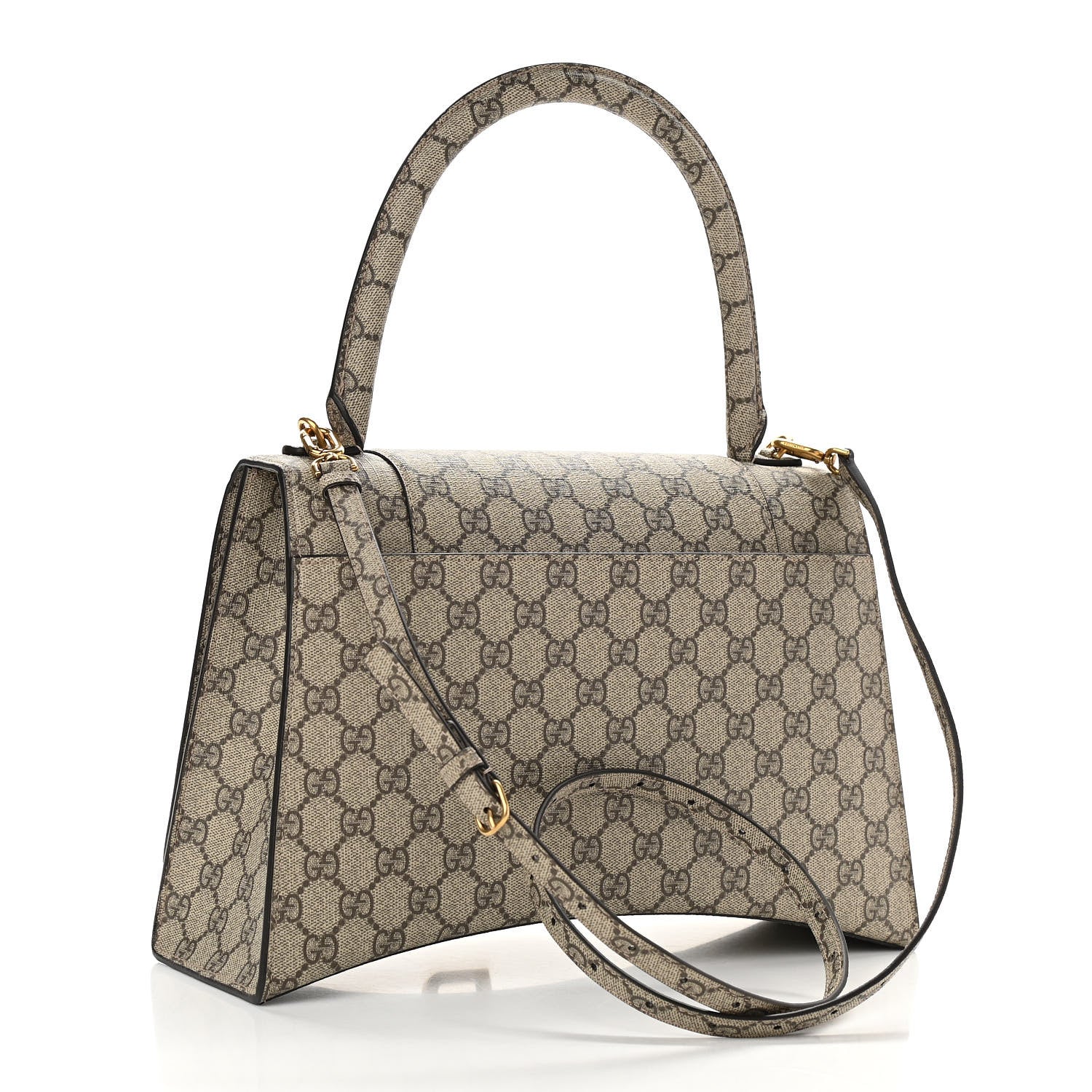 Balenciaga X GUCCI GG Supreme Monogram Medium Hourglass Top Handle Bag Beige Ebony 3 of 10