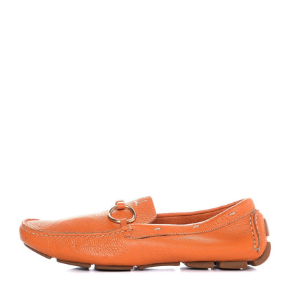 Prada Vitello Daino Loafers 40 Papaya 1 of 11