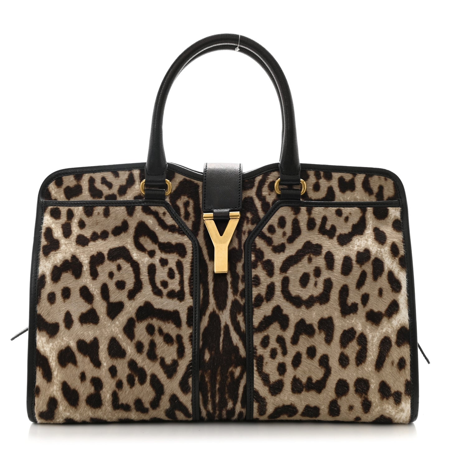Pony Hair Leopard Print Large Cabas Chyc Black