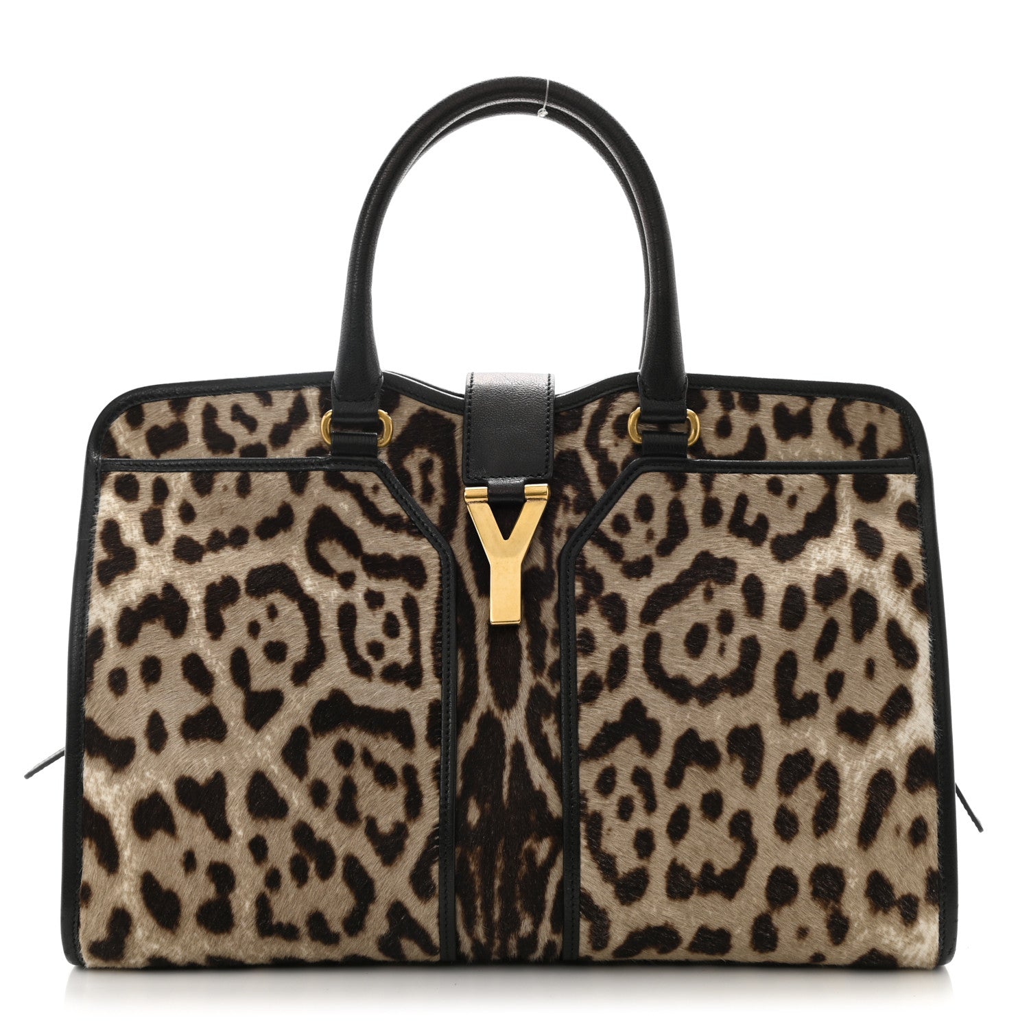 Saint Laurent Pony Hair Leopard Print Large Cabas Chyc Black 1 of 9