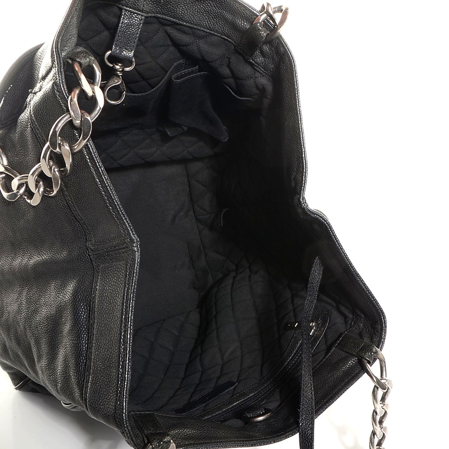 Distressed Caviar Outdoor Ligne Tote Black
