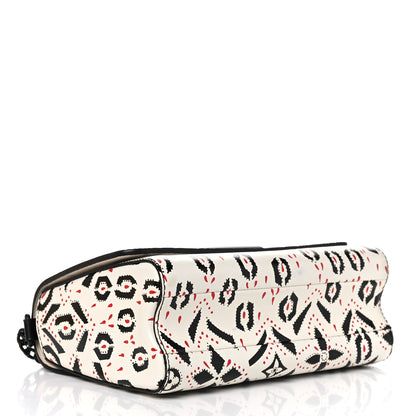Louis Vuitton Calfskin Graphic Print Twist Shoulder Bag MM White Black 4 of 12