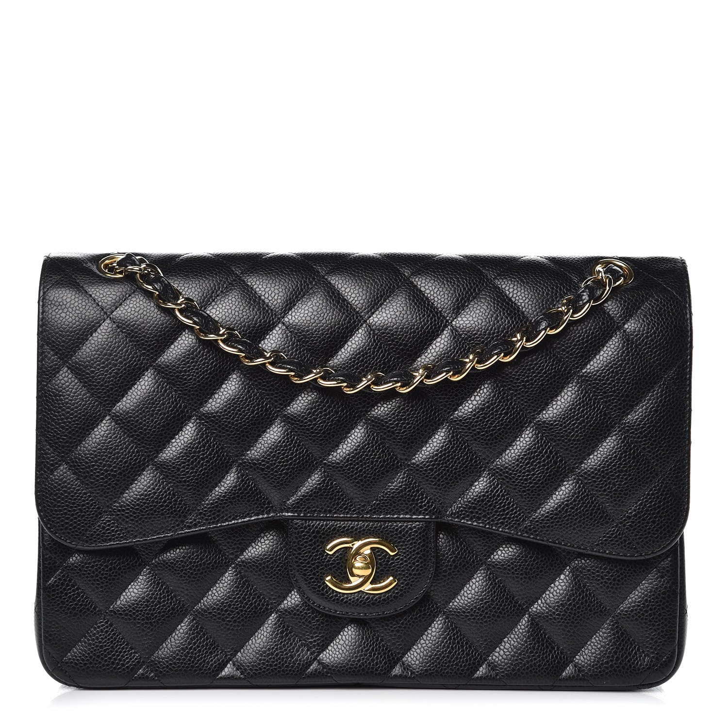 Chanel Caviar Quilted Jumbo Double Flap Black 1 of 10