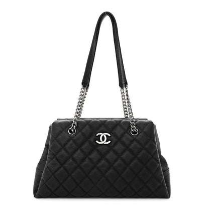 Chanel Iridescent Caviar Quilted Lady Pearly Tote Black 1 of 10