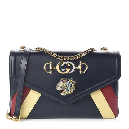 Gucci Vitello Palmellato Lux Crystal Medium Rajah Shoulder Bag Blue Romantic Cerise Butter Multicolor 1 of 10