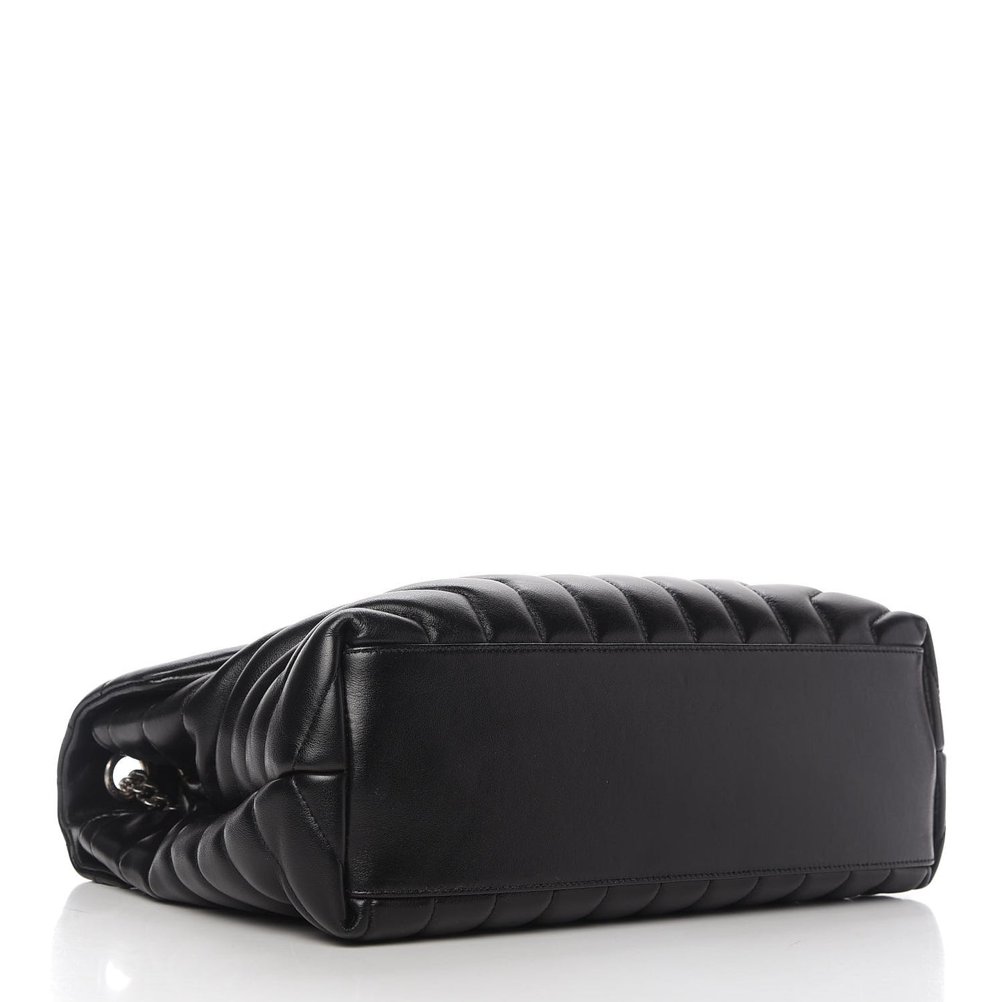Calfskin Y Quilted Monogram Medium Loulou Chain Satchel Black