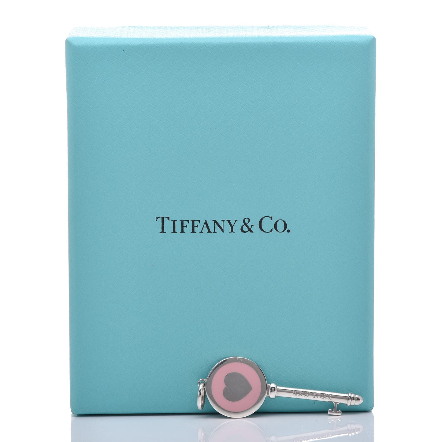 Sterling Silver Enamel Keys Heart Key Pendant Pink