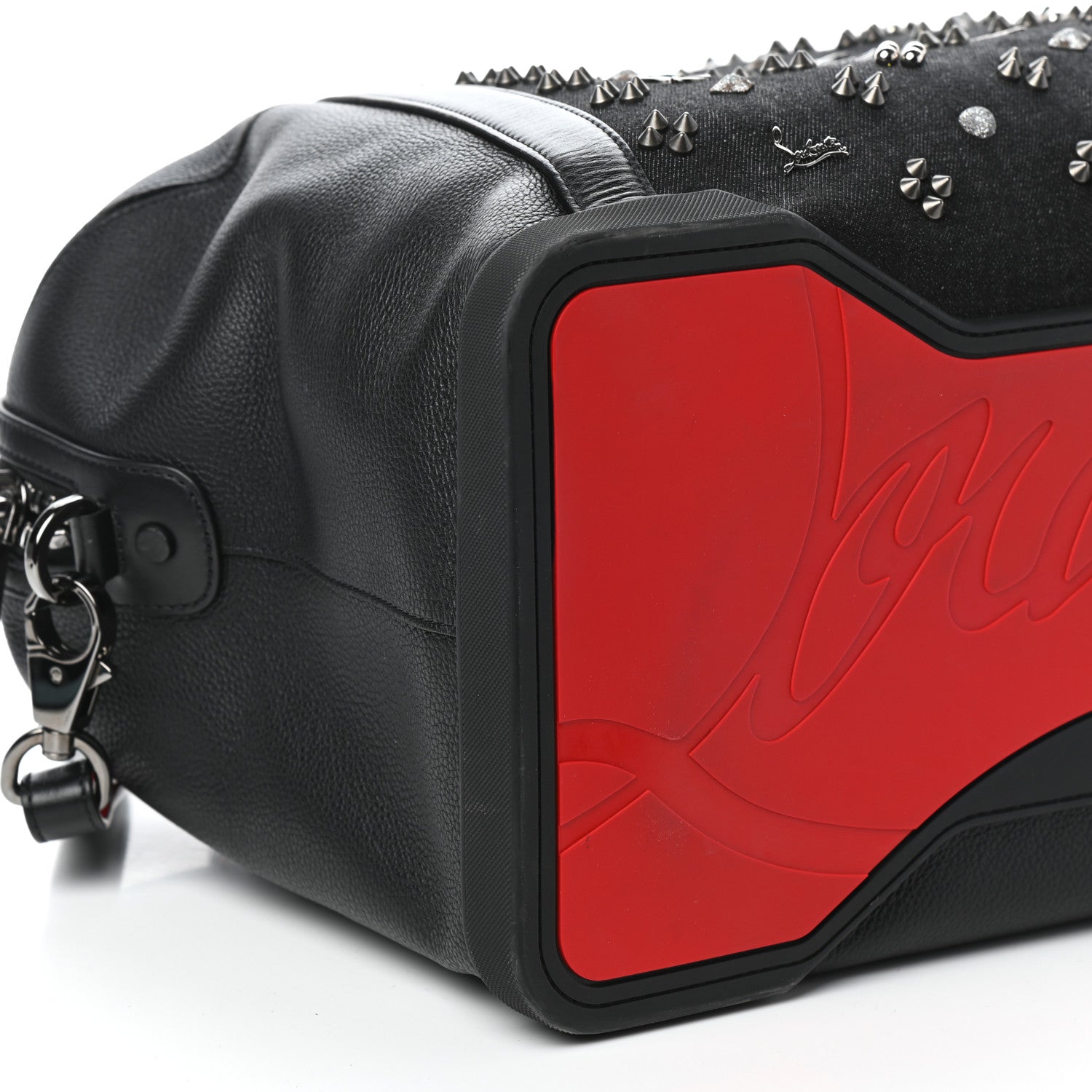 Christian Louboutin Calfskin Studded Spikes Shoulder Bag Black 9 of 9