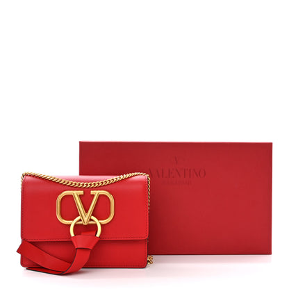 Valentino Garavani Smooth Calfskin Mini VRing Crossbody Bag Rouge Pur 10 of 10