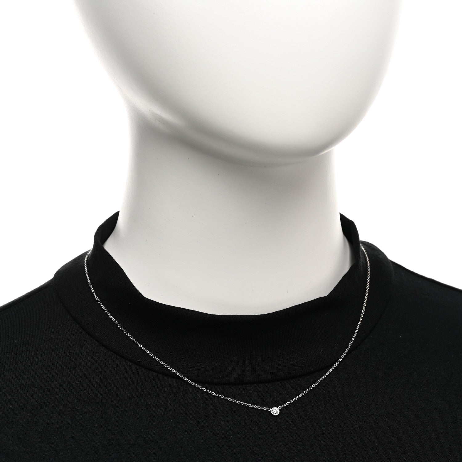 Tiffany Platinum Diamond .12ct Elsa Peretti Diamonds by the Yard Pendant Necklace 2 of 5