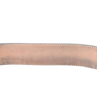 Gucci GG Supremem Monogram Selleria Calfskin Square Spur 40mm Belt 95 38 Beige Blue 9 of 10