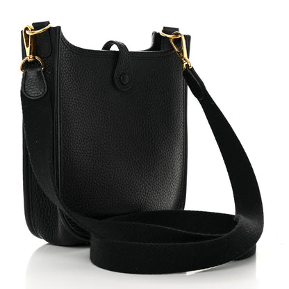 Hermes Taurillon Clemence Evelyne TPM Black 3 of 12