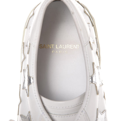 Saint Laurent Calfskin Star Court Sneakers 39.5 White Argent 7 of 8