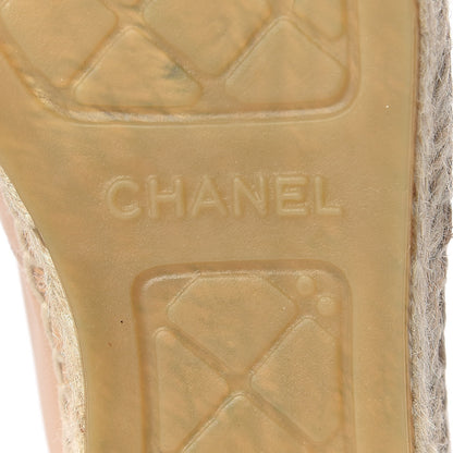 Chanel Lambskin CC Espadrilles 36 Beige Black 7 of 11