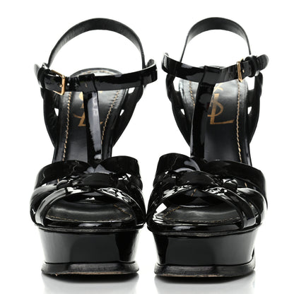 Saint Laurent Patent Tribute 105 Platform Sandals 35.5 Black 2 of 9
