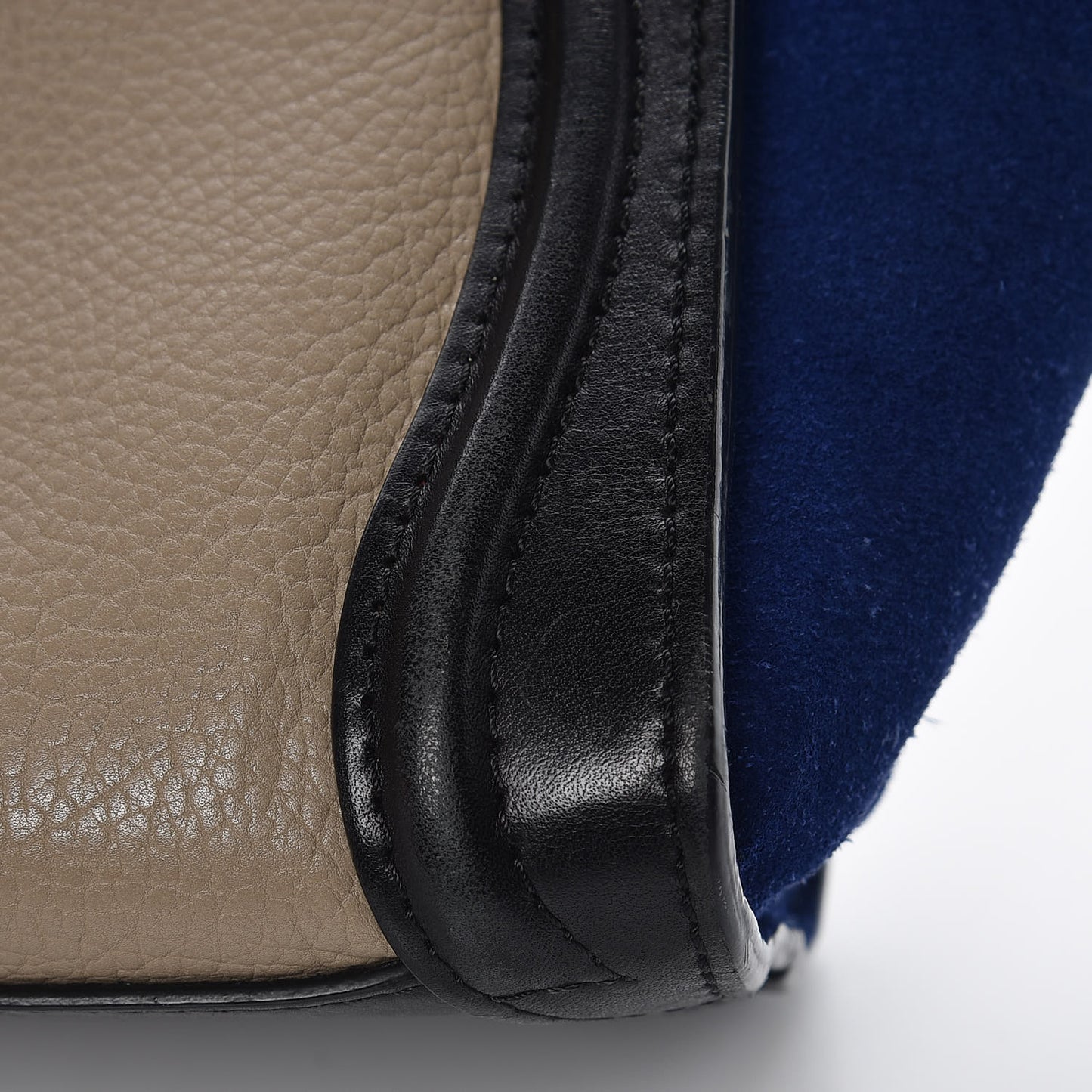 Smooth Drummed Calfskin Nano Tri-Color Luggage Beige