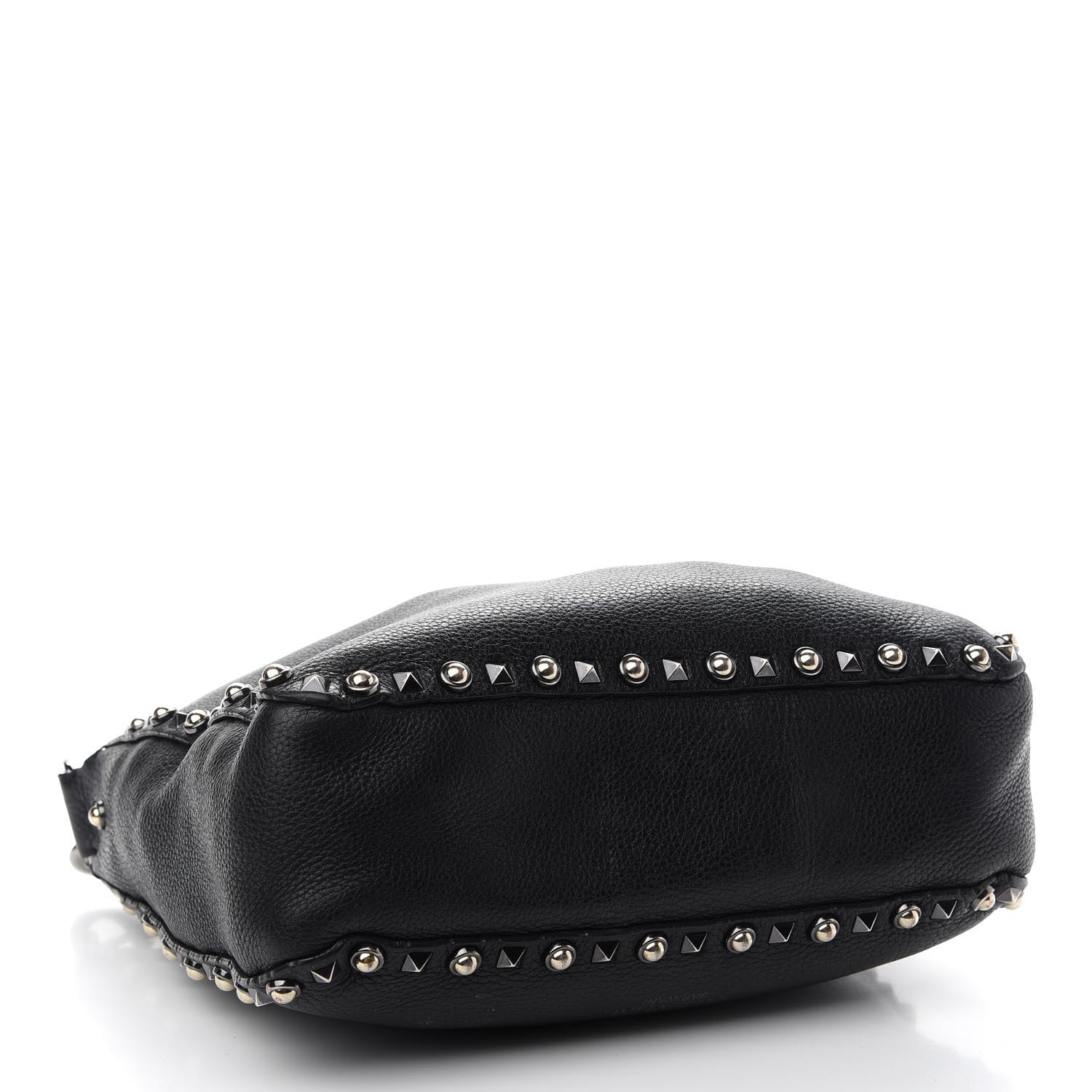 Valentino Garavani Pebbled Calfskin Butterfly Small Guitar Strap Rockstud Rolling Flip-Lock Messenger Bag Black 4 of 9
