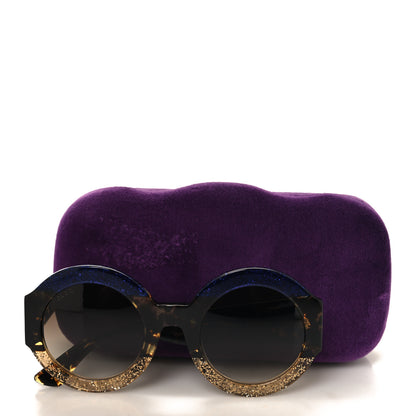 Gucci Acetate Round GG0084S Sunglasses Glitter Blue Multi 8 of 8