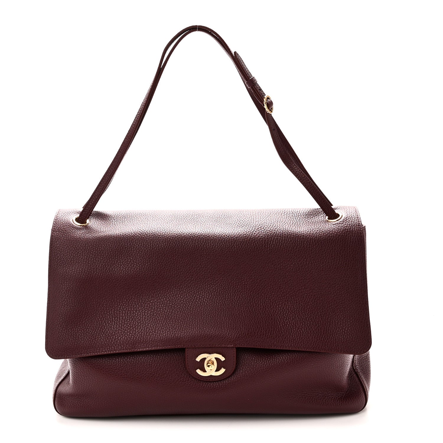 Chanel Grained Calfskin Souplissimo Maxi Flap Burgundy